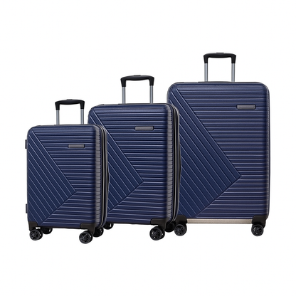 3-Piece Black Suitcase Travel Sets 20"+24"+28"