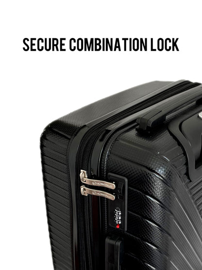 3-Piece Black Suitcase Travel Sets 20"+24"+28"