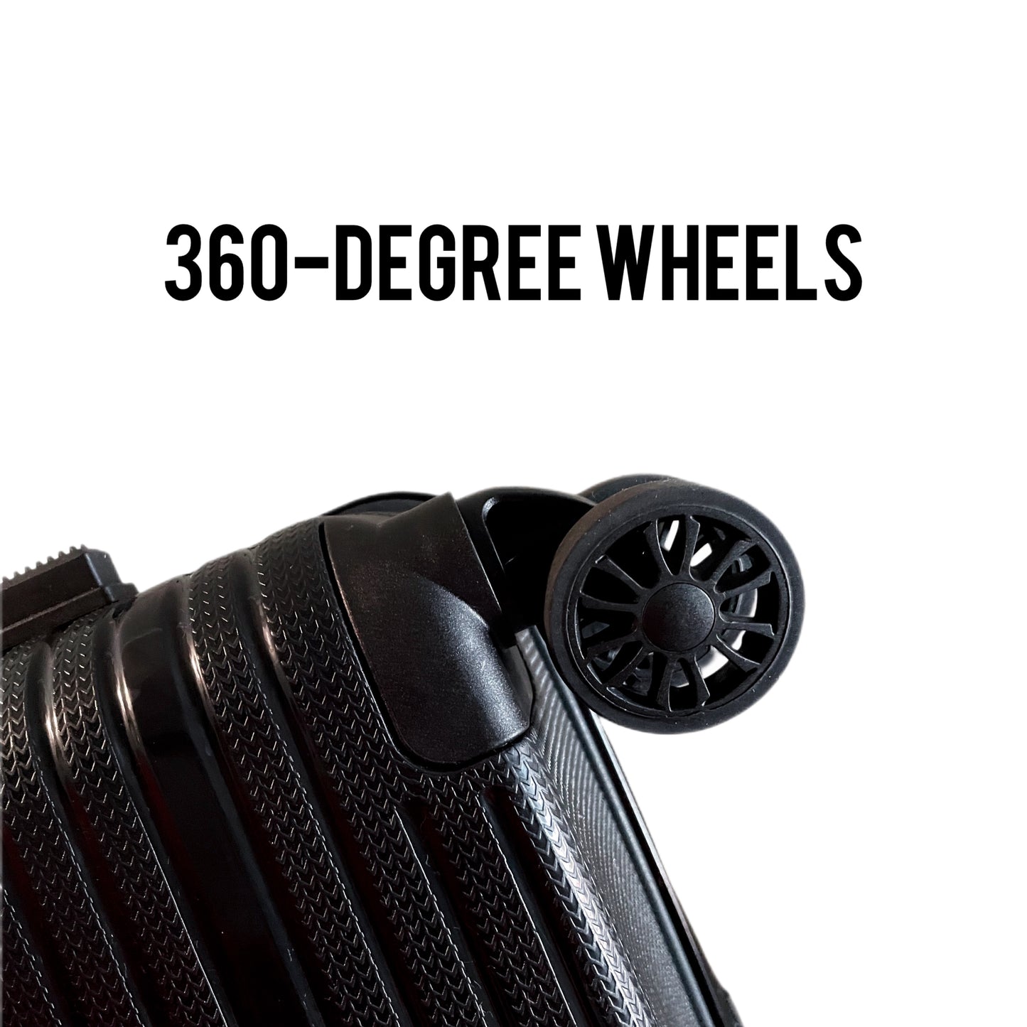 3-Piece Black Suitcase Travel Sets 20"+24"+28"