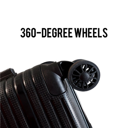 3-Piece Black Suitcase Travel Sets 20"+24"+28"