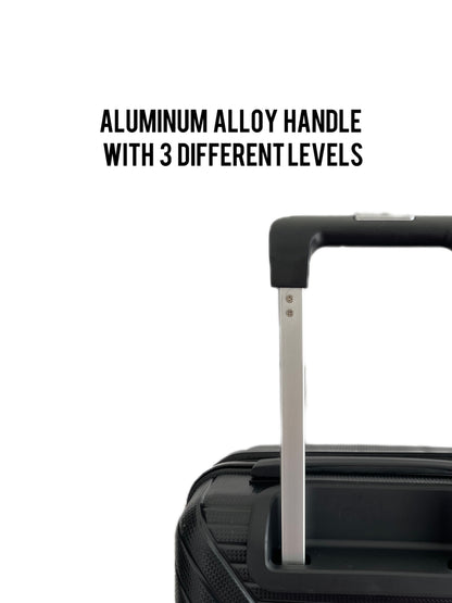 3-Piece Black Suitcase Travel Sets 20"+24"+28"