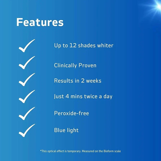 RAPID WHITE Blue Light System Whitening kit 12 SHADES IN 2 WEEKS