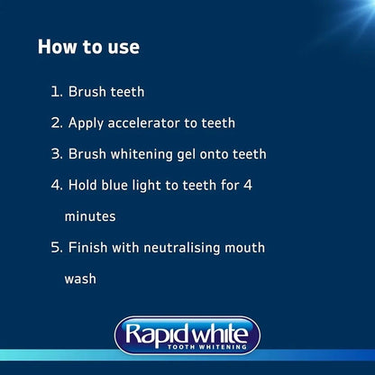 RAPID WHITE Blue Light System Whitening kit 12 SHADES IN 2 WEEKS